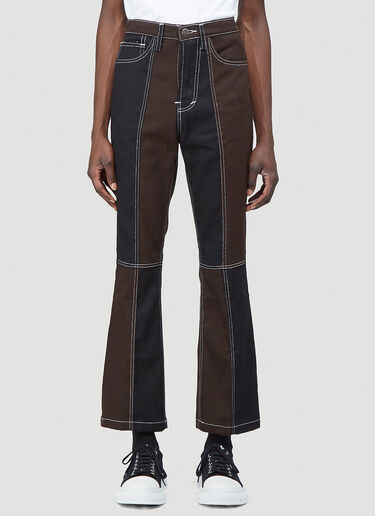 Youths In Balaclava Contrast-Panelled Jeans Brown yib0142008