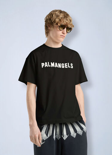 LN-CC® - Palm Angels: Palm Hills Regular T-Shirt - Black Palm Angels Palm Hills Regular T-Shirt Black pma0166107