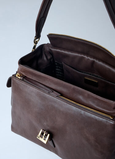 Prada Sienna Explore Medium Nappa Leather Shoulder Bag Brown pra0263017