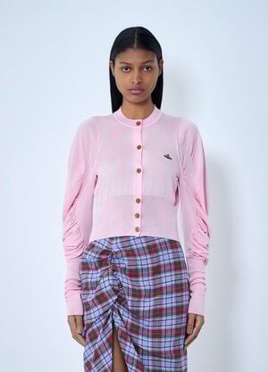 Vivienne Westwood Ruched Sleeve Cardigan Pink vvw0263014