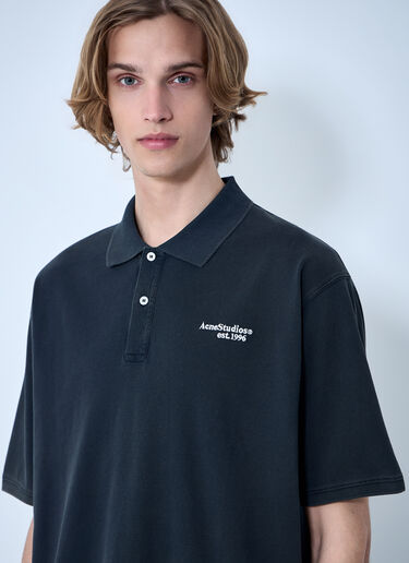 Piqué Polo Shirt Acne Studios Piqué Polo Shirt Black acn0164043