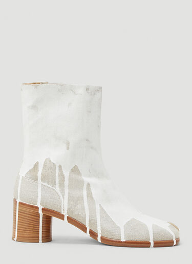 Maison Margiela Tabi Paint Splatter Boots White mla0143017