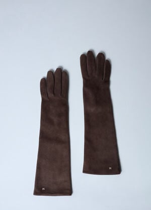 Max Mara Suede Gloves Brown max0262069