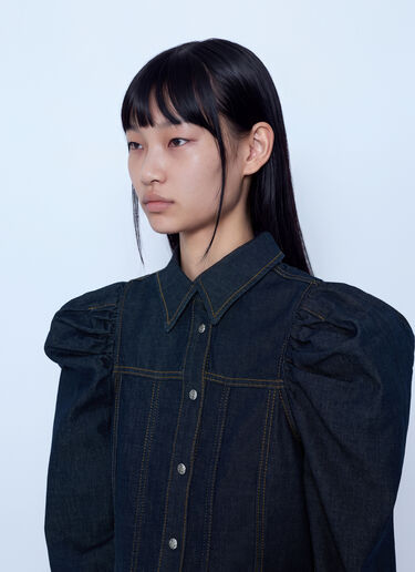 LN-CC® - GANNI: Slub Denim Shirt - Blue GANNI Slub Denim Shirt Blue gan0266005
