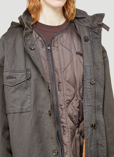 032C Bleached Parka Jacket Black cee0342001