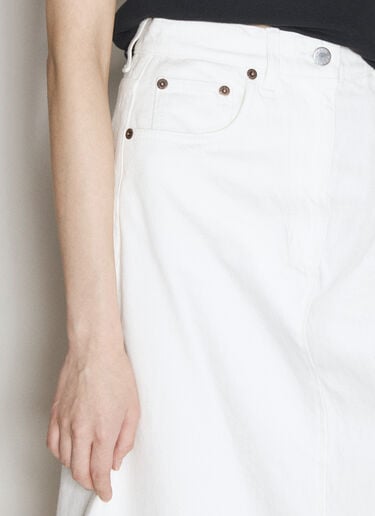 Prada Denim Midi Skirt White pra0256016