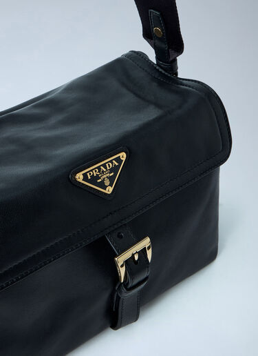 LN-CC® - Prada: Explore Medium Shoulder Bag with Flap - Black Prada Explore Medium Shoulder Bag with Flap Black pra0264402