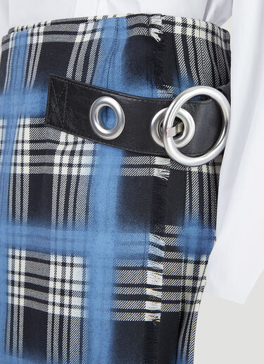 Marni Spray Paint Tartan Skirt Blue mni0245012