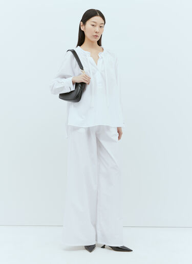 Max Mara Wide Poplin Pants White max0256014