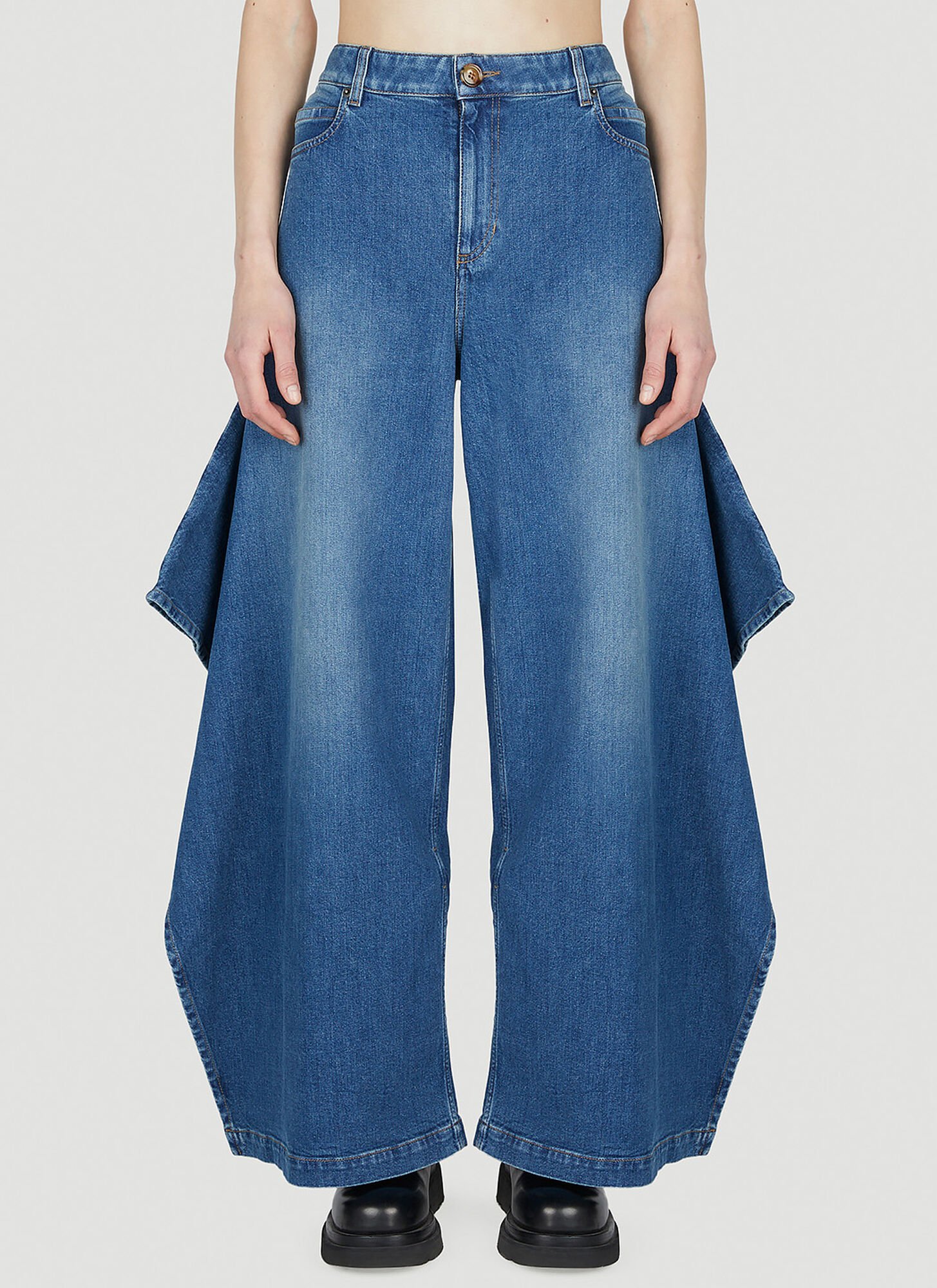 Burberry Denim Wide-leg Jeans In Blue