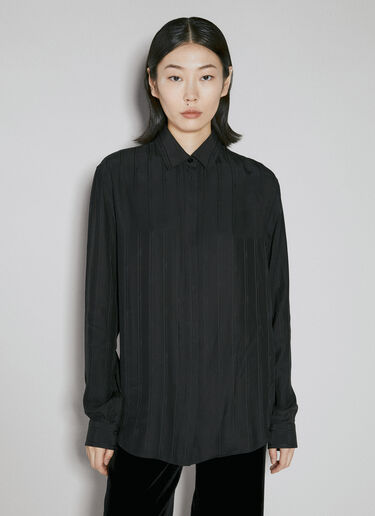 ストライプロゴモチーフシャツ Saint Laurent ストライプロゴモチーフシャツ ブラック sla0253035