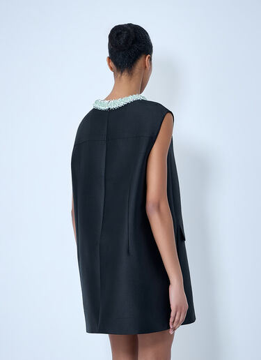 Prada Embellished Neckline Sleeveless Dress Black pra0264018