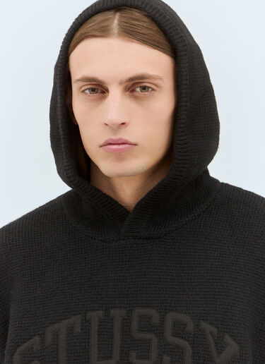 Stüssy Felt Patch Knit Hooded Sweater Black sts0159005