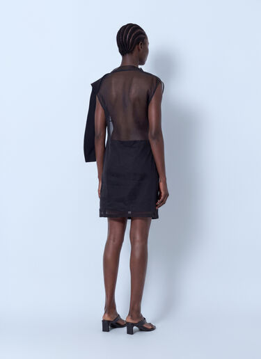 LN-CC® - Sportmax: Sheer Overlay Dress - Black Sportmax Sheer Overlay Dress Black spx0266204