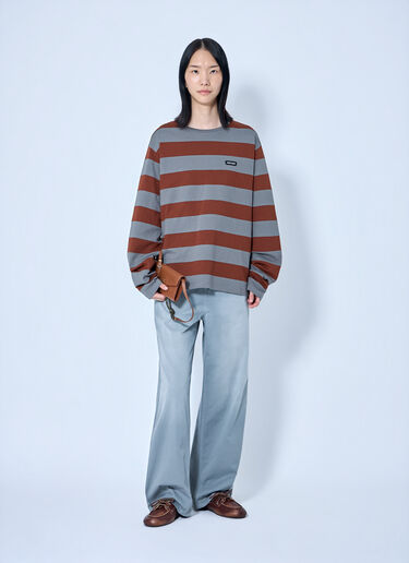 Miu Miu Striped Jersey T-Shirt Grey miu0265013