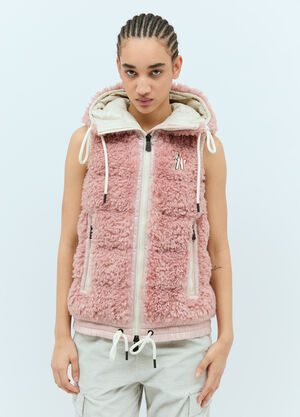 Moncler Grenoble Padded Teddy Zip-Up Gilet Pink mog0258008