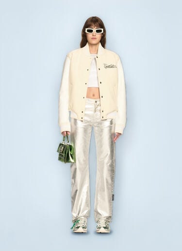 Off-White Rose Valley Varsity Jacket Natural ofw0260055