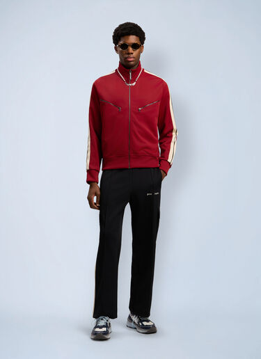 Curved Logo Zip-Up Track Jacket Palm Angels Curved Logo Zip-Up Track Jacket Red pma0162091
