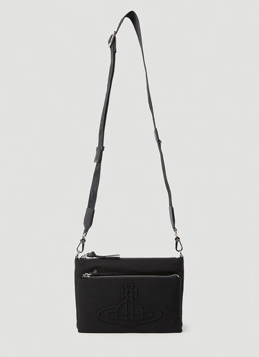 Vivienne Westwood Penny Double Pouch Cross Body Bag in Black