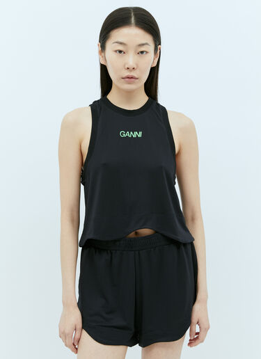 GANNI Active Mesh Top Black gan0255044