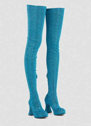 Stella McCartney Metallic Thigh-High Boots  Blue stm0246027