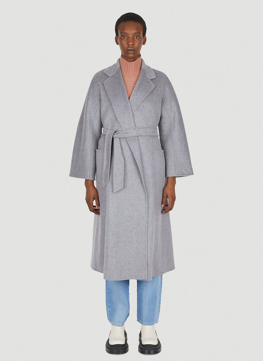 Max mara new arrivals grey cashmere coat