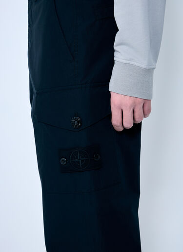 Stone Island Ghost Cotton Pants With Logo Patch Black sto0160018
