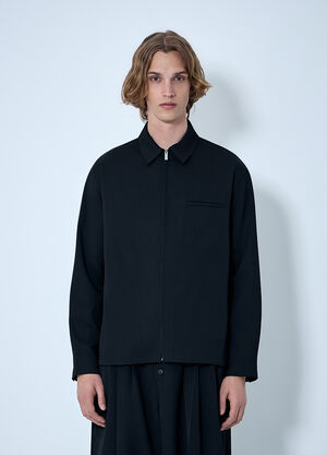 Jacquemus Zip-Front Cotton Shirt Black jac0164016