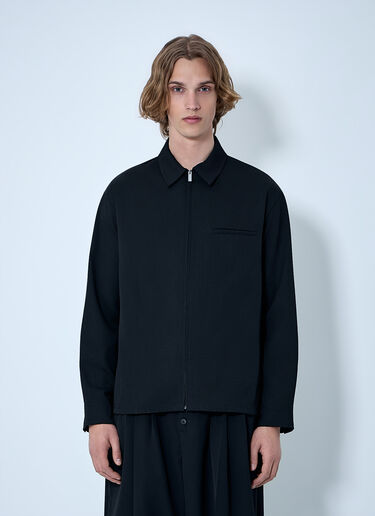 Jacquemus Zip-Front Cotton Shirt Black jac0164016