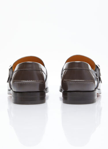 Gucci GG Buckle Loafers Brown guc0155071