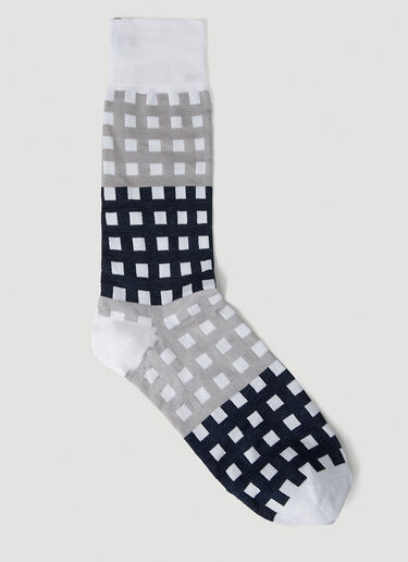 Thom Browne Gingham Socks Grey thb0152019