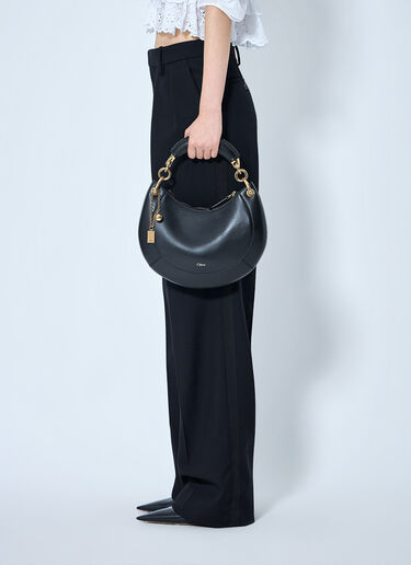 Chloé 小号Banana Nappa拉链肩包 黑色 chl0265051