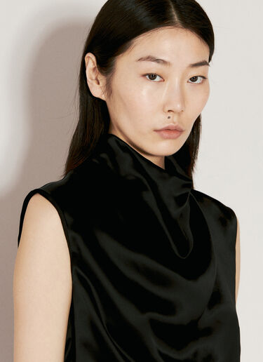 Cowl-Neck Crop Top Saint Laurent Cowl-Neck Crop Top Black sla0255025