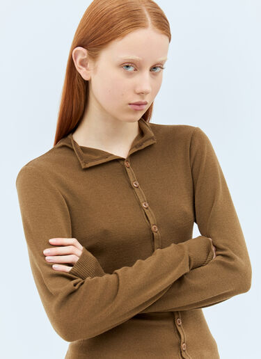 솔기 없는 피티드 가디건 Lemaire 솔기 없는 피티드 가디건 브라운 lem0258030