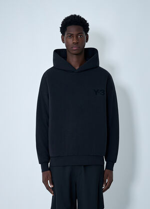Y-3 Logo Motif Hooded Sweatshirt Black yyy0162022