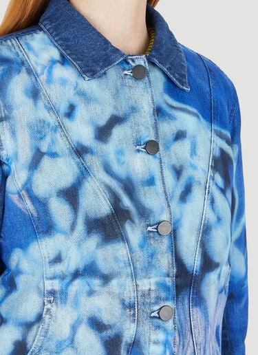 Printed Denim Jacket Paula Canovas del Vas Printed Denim Jacket Blue pcd0248001