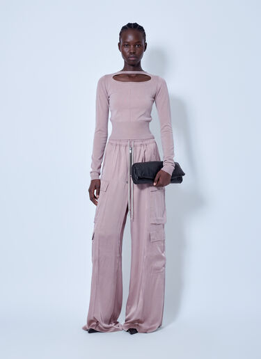 LN-CC® - Rick Owens: Slashed Cropped Pull Top - Pink Rick Owens Slashed Cropped Pull Top Pink ric0265033