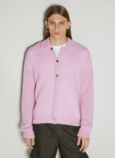 Our Legacy Evening Polo Knit Cardigan Pink our0155003