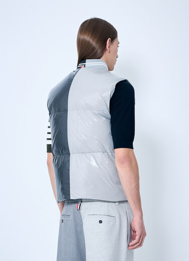 Thom Browne High-Gloss Contrast Down Gilet Grey thb0158007