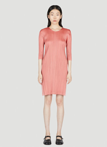 Pleats Please Issey Miyake Pleated Midi Dress Pink plp0253015