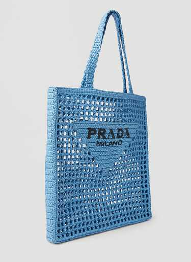 Prada Raffia 徽标托特包 蓝色 pra0252017