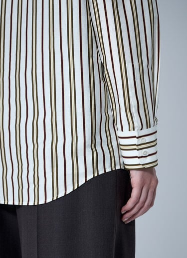 Saint Laurent Striped Button-Down Shirt Grey sla0260082