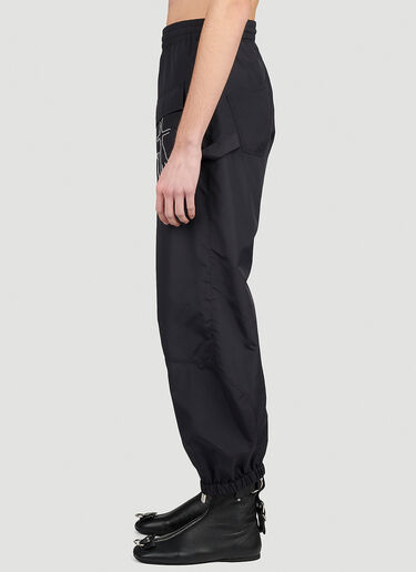 JW Anderson Anchor Logo Embroidered Twisted Track Pants Black jwa0154002