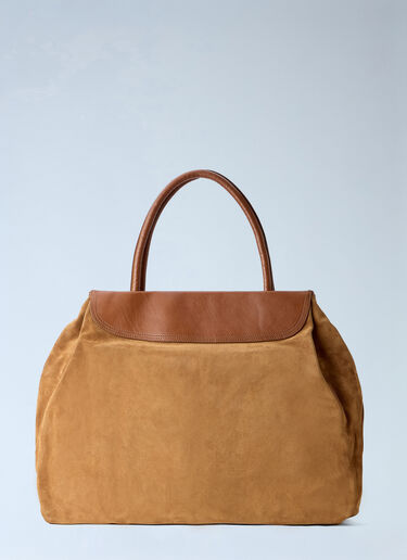 Dries Van Noten Blossom Suede Top Handle Bag Brown dvn0264038