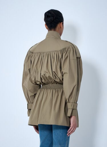 Chloé Gathered High-Collar Jacket Olive chl0264001