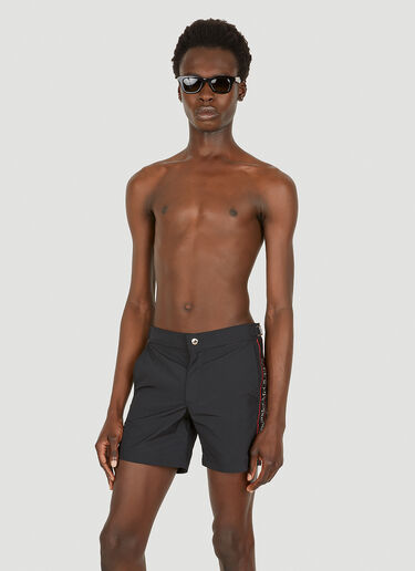 Alexander McQueen Logo Tape Swim Shorts Black amq0149056