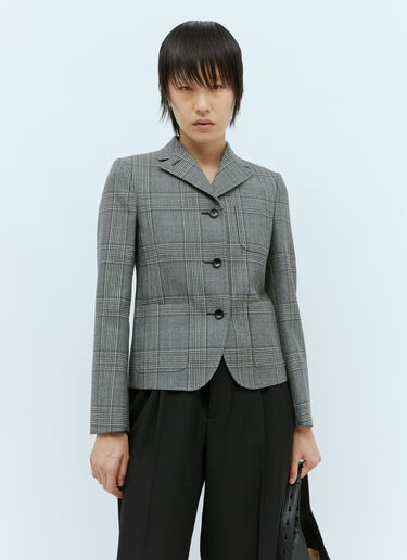 Gucci Prince Of Wales Wool Blazer Grey guc0255008