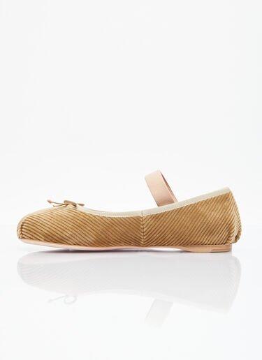 Corduroy Balletina Flats Miu Miu Corduroy Balletina Flats Brown miu0255019
