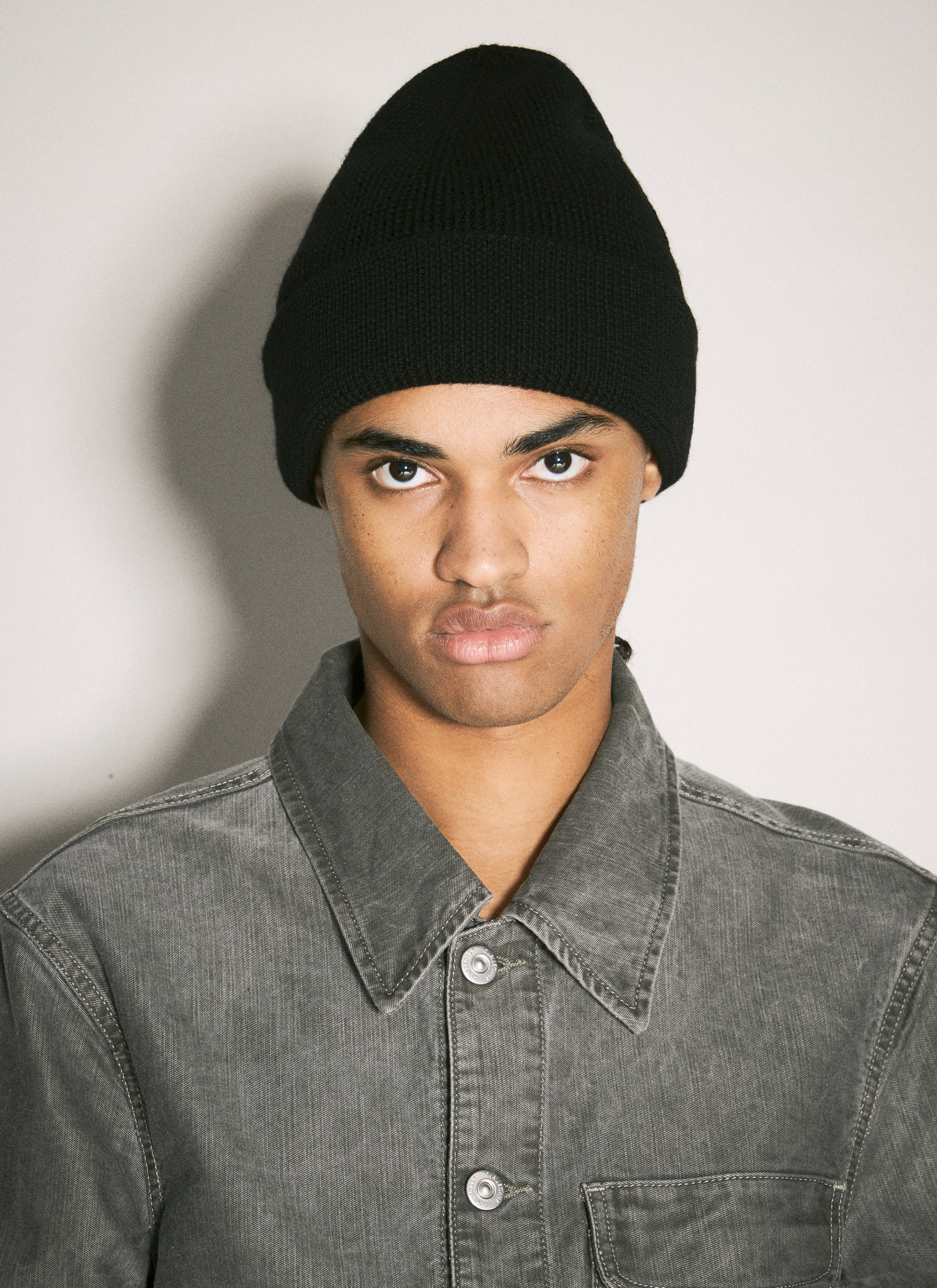 Our Legacy Men's' Wool Knit Beanie Hat in Black | LN-CC®