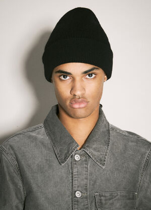 Our Legacy Wool Knit Beanie Hat Black our0358010